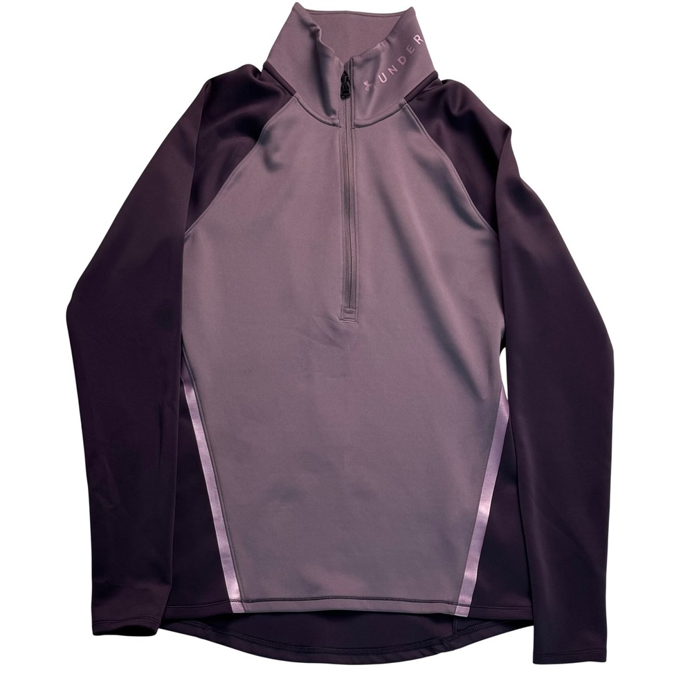 Under Armour ColdGear Womens Small Purple 1/4 Zip Pullover Fitted Thumbholes